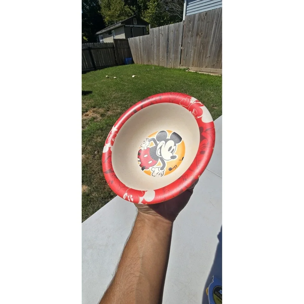 vintage Disney Mickey Mouse red bamboo eco-friendly Bowl
